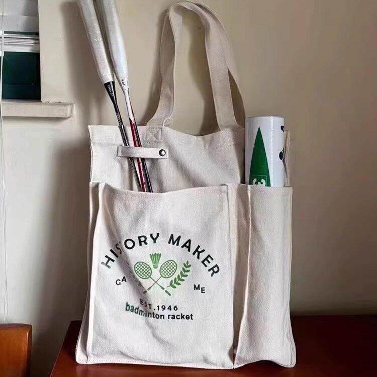 Badminton Bag - Große Canvas-Badmintonschlägertasche, Umhängetasche für Sport, Fitness,