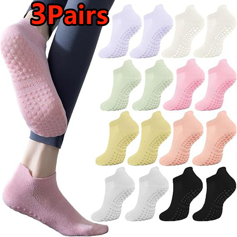 Sports Grip - 3 Paar Yoga-Socken für Damen, atmungsaktive