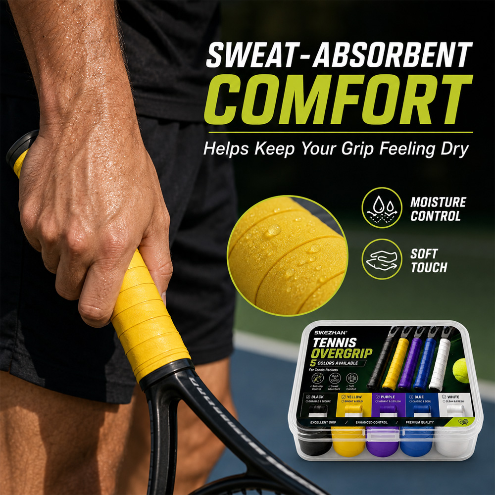 Badminton Grip - Tennisschläger-Griffband Schweißabsorbierend Rutschfest Übergriffband für Badmintonschläger