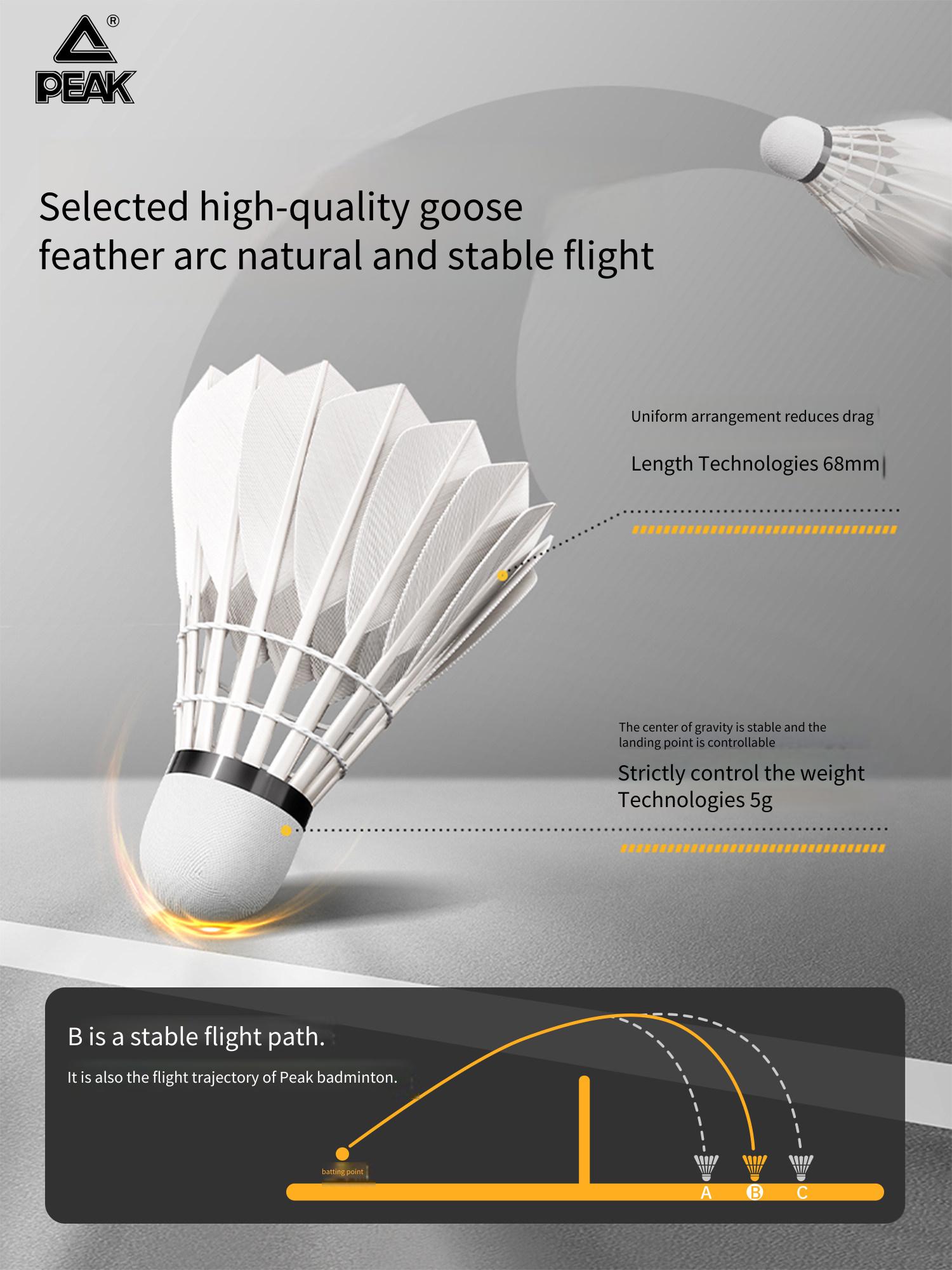 PEAK Gänsefeder-Badmintonbälle – Feather Shuttlecock Bewertung und Preis