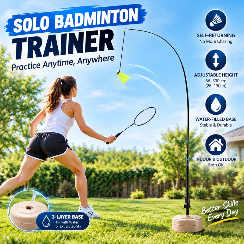 Solo-Badminton-Trainer mit Sel – Badminton Shuttlecock Bewertung und Preis
